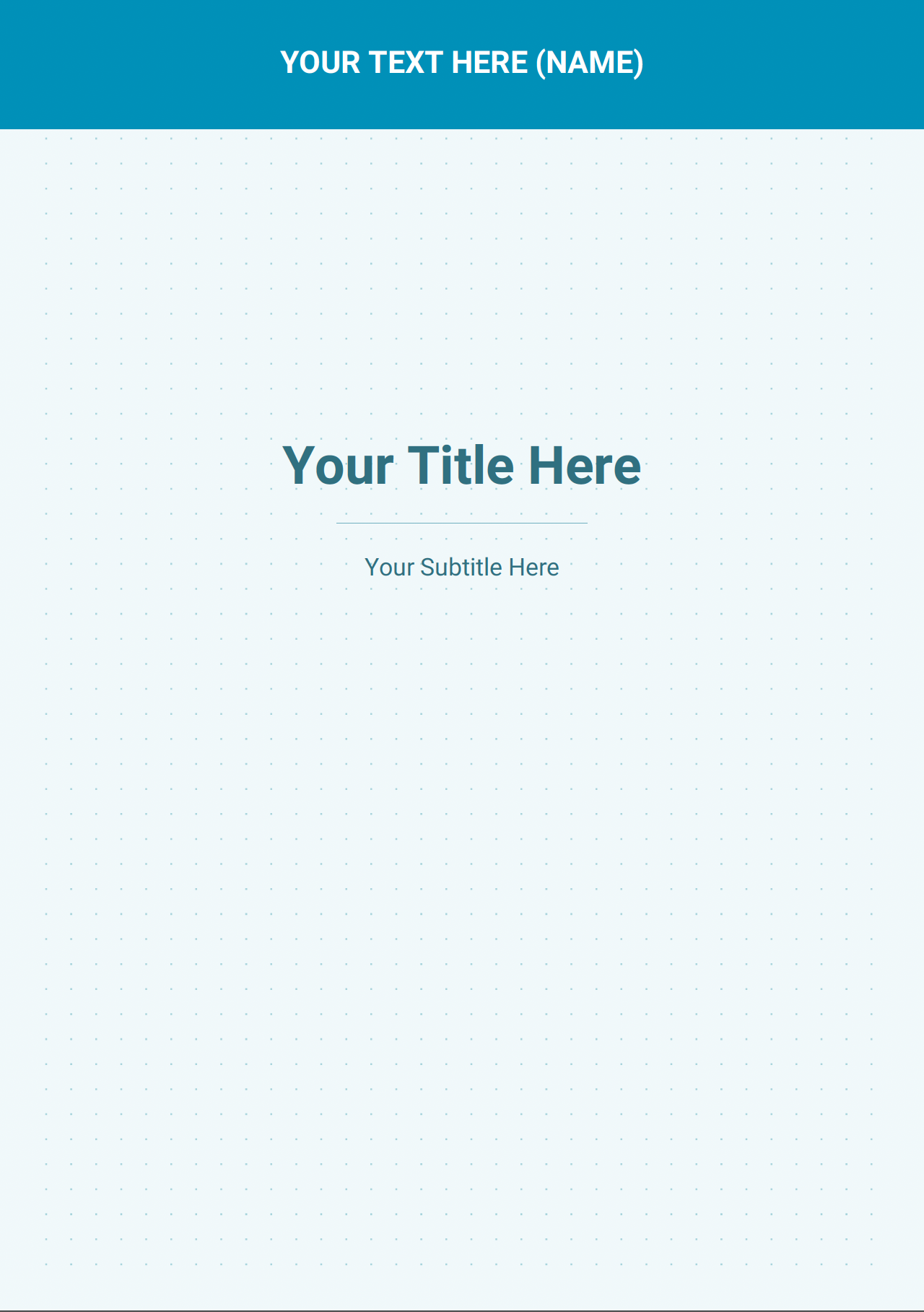 Academic planner cover page