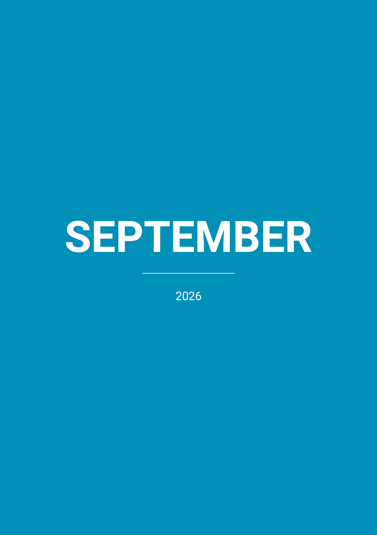 Academic planner month cover page