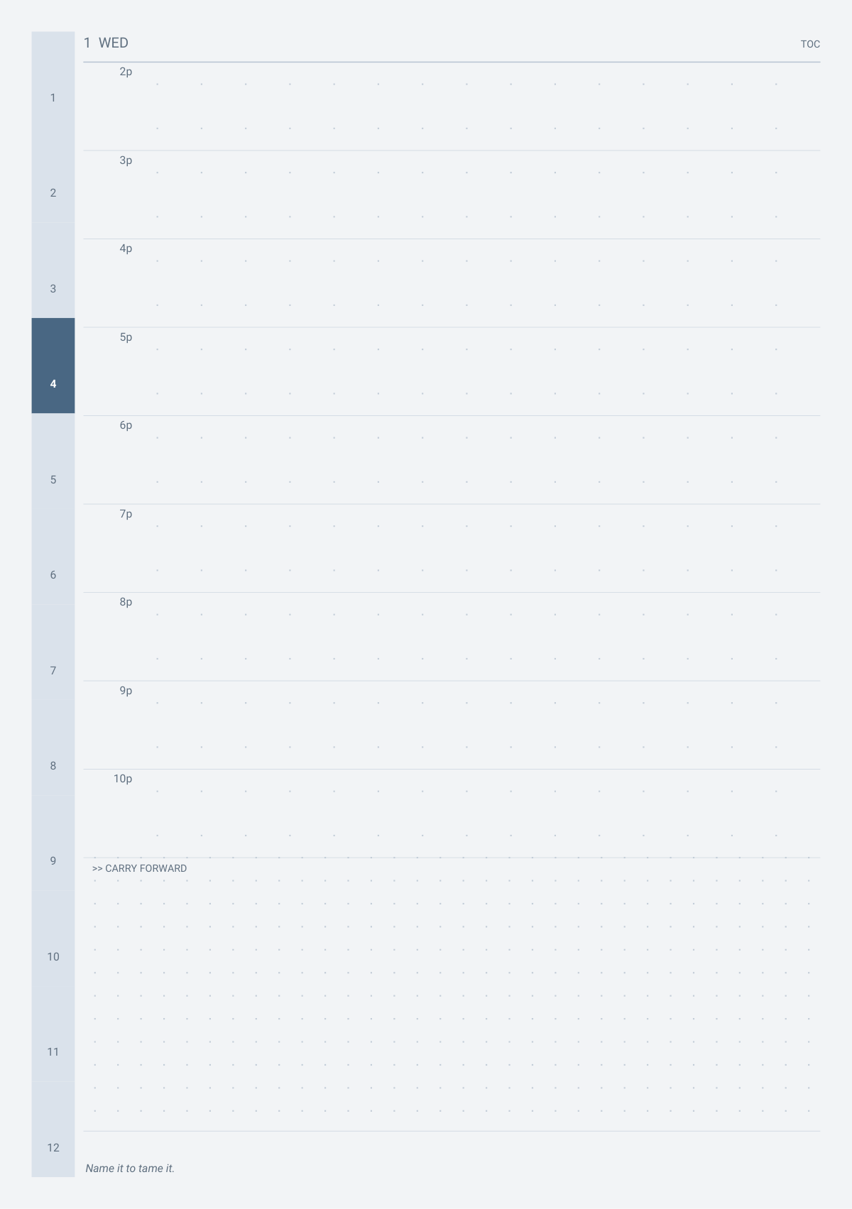 ADHD planner daily page showing focus box, mood and energy trackers