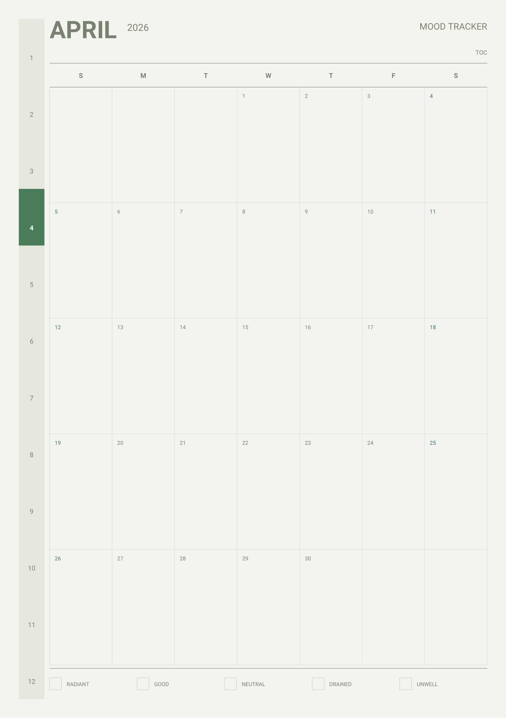 Wellness tracker spread