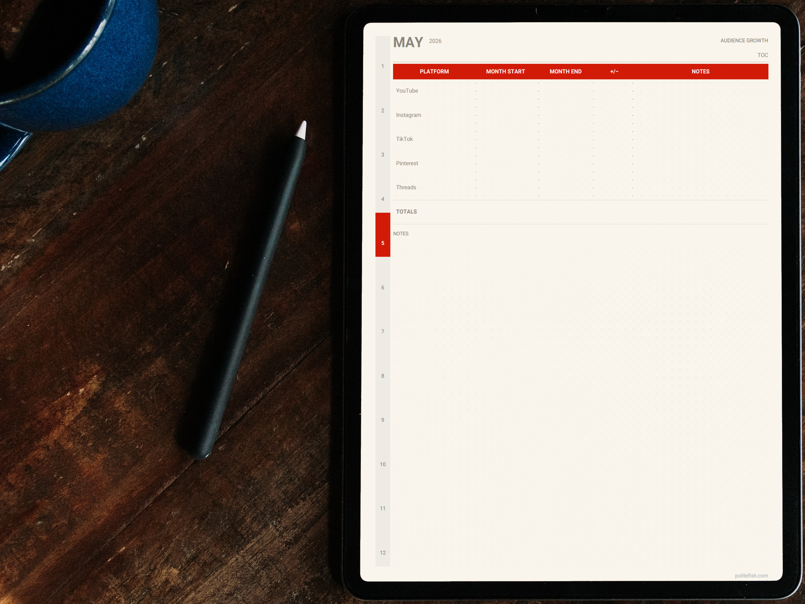 Audience growth and analytics tracker