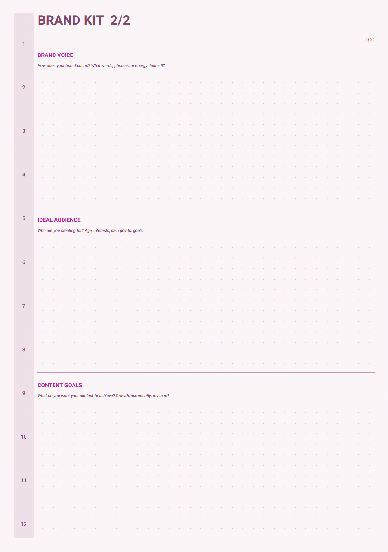 Brand kit page 2 for content creators