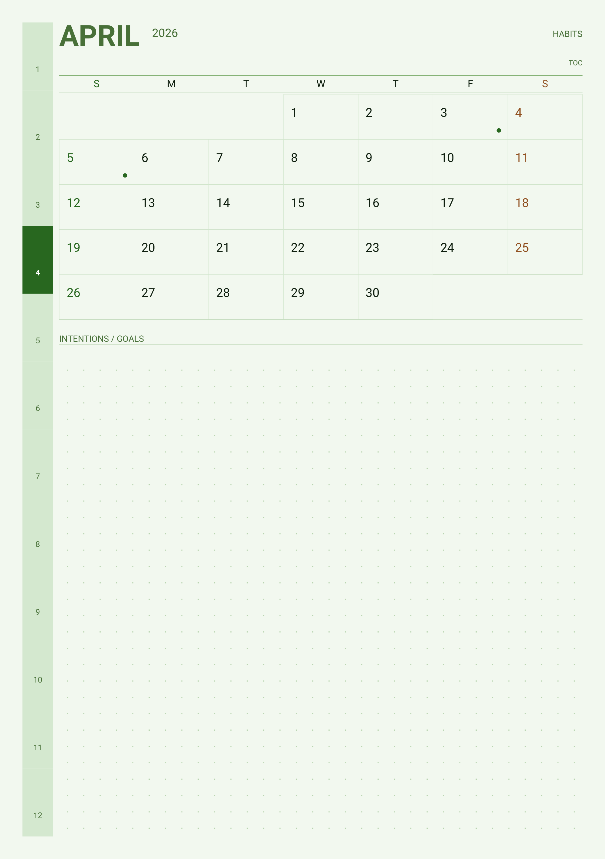 Faith planner monthly calendar with Christian holidays