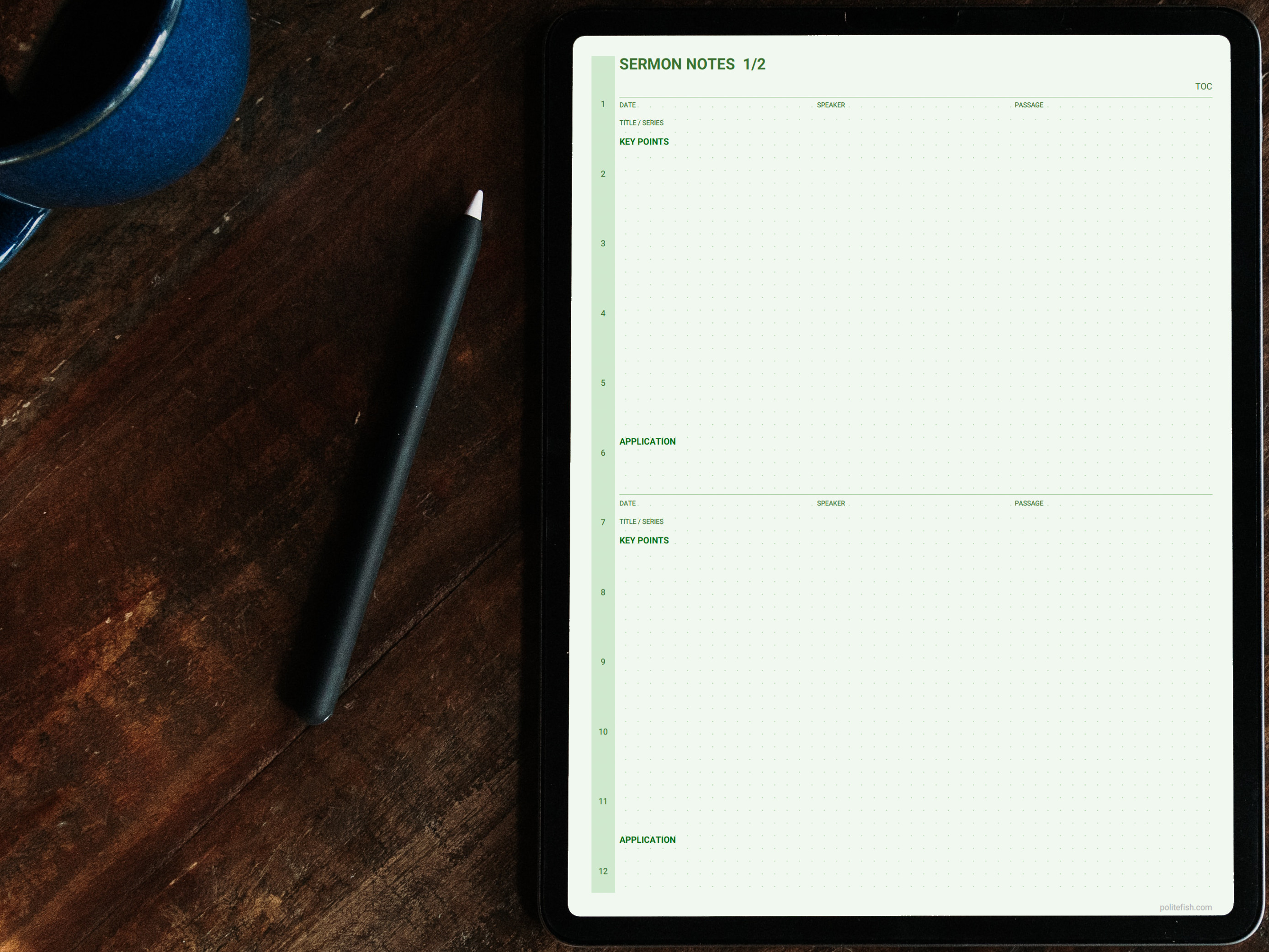 Faith planner sermon notes