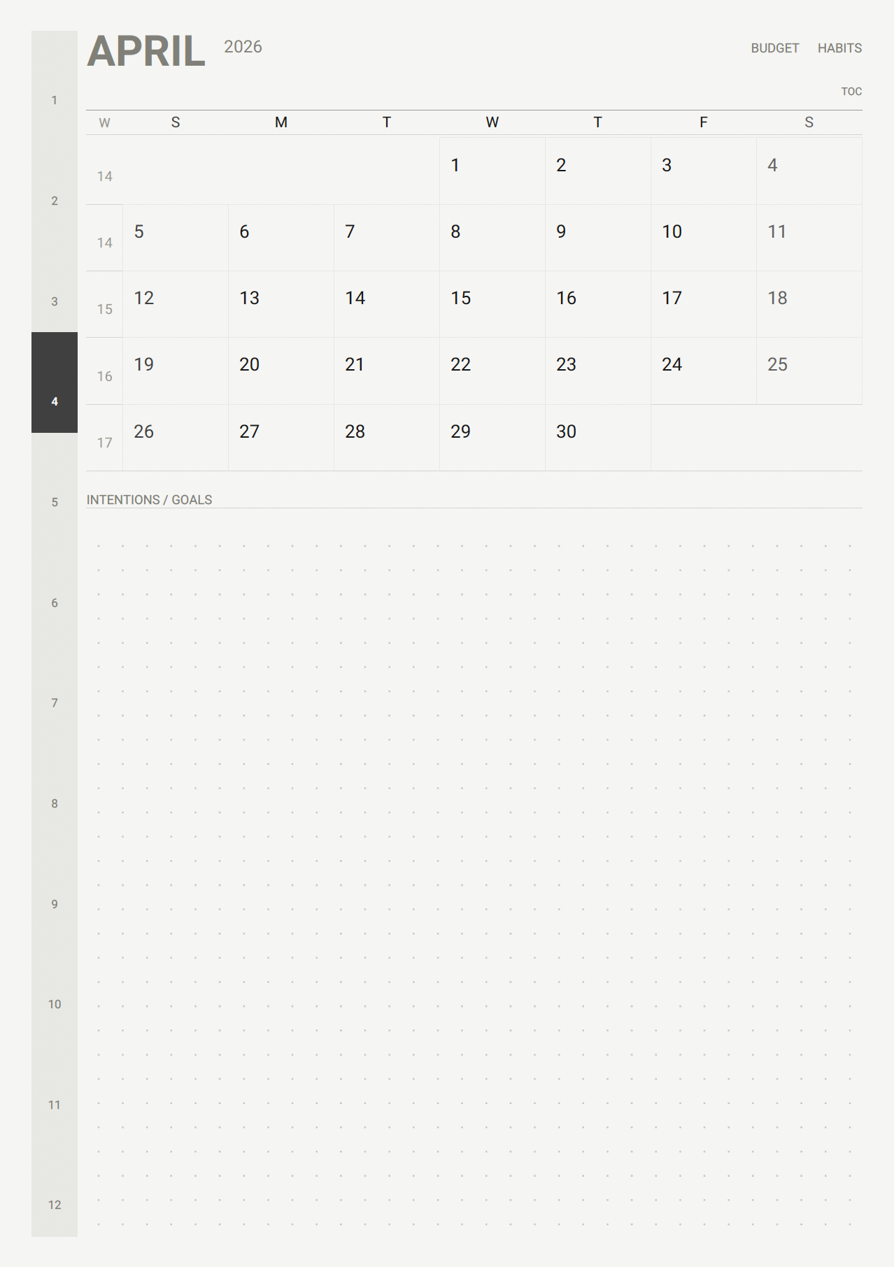finance monthly overview page