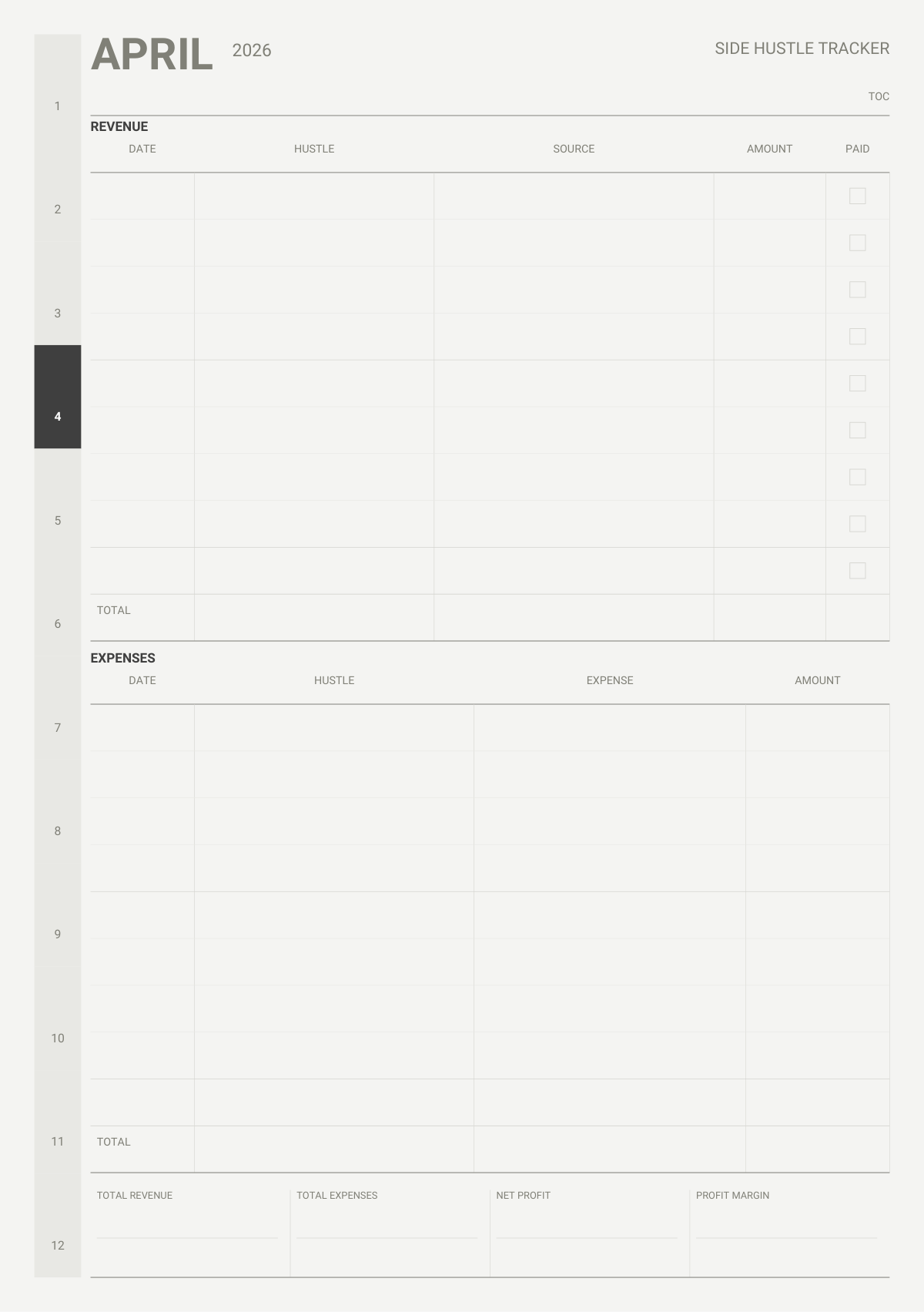inance side hustle page