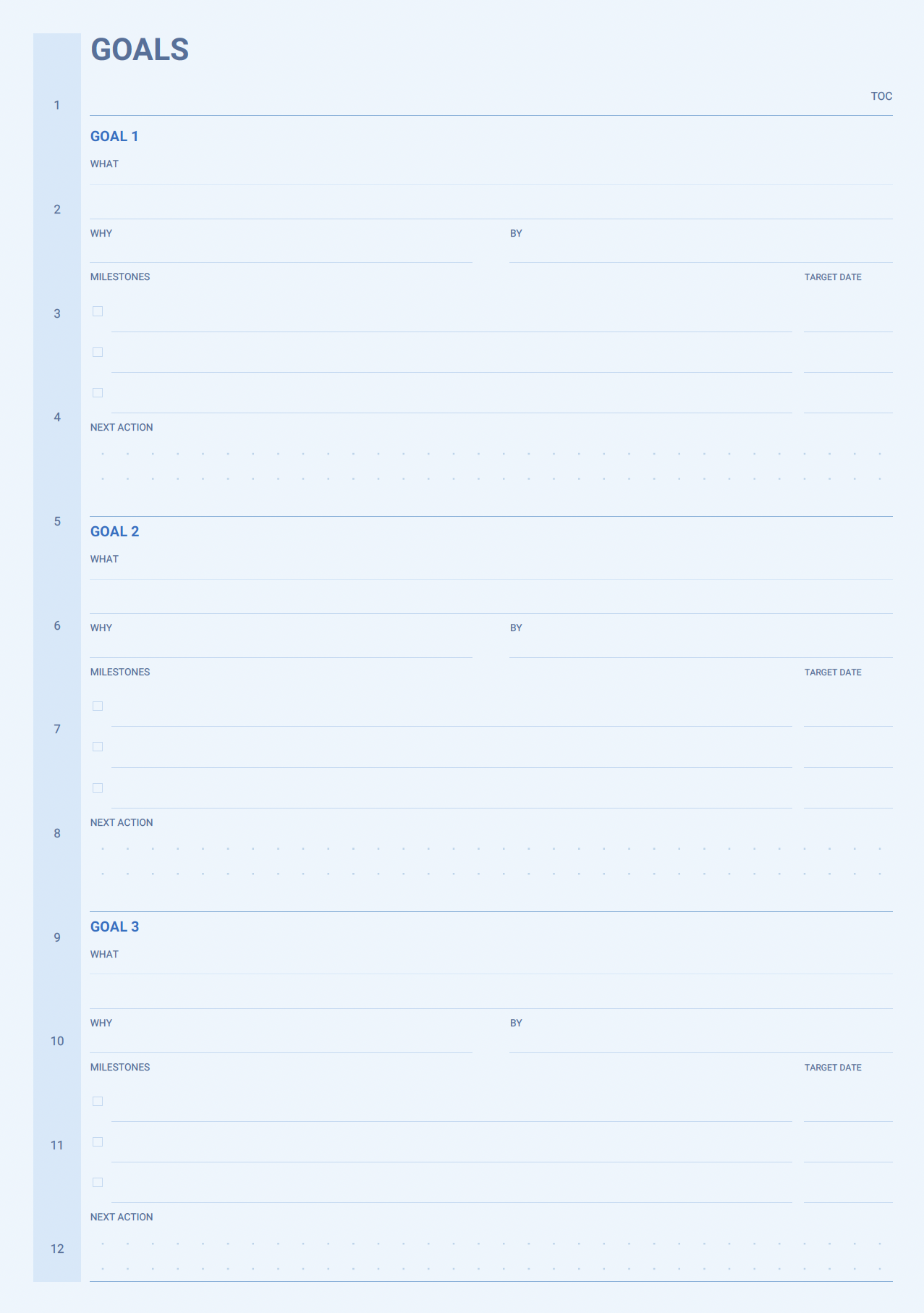 Recovery goals page