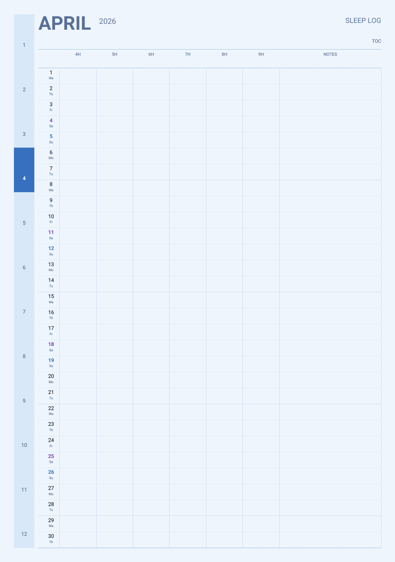 Recovery sleep log page