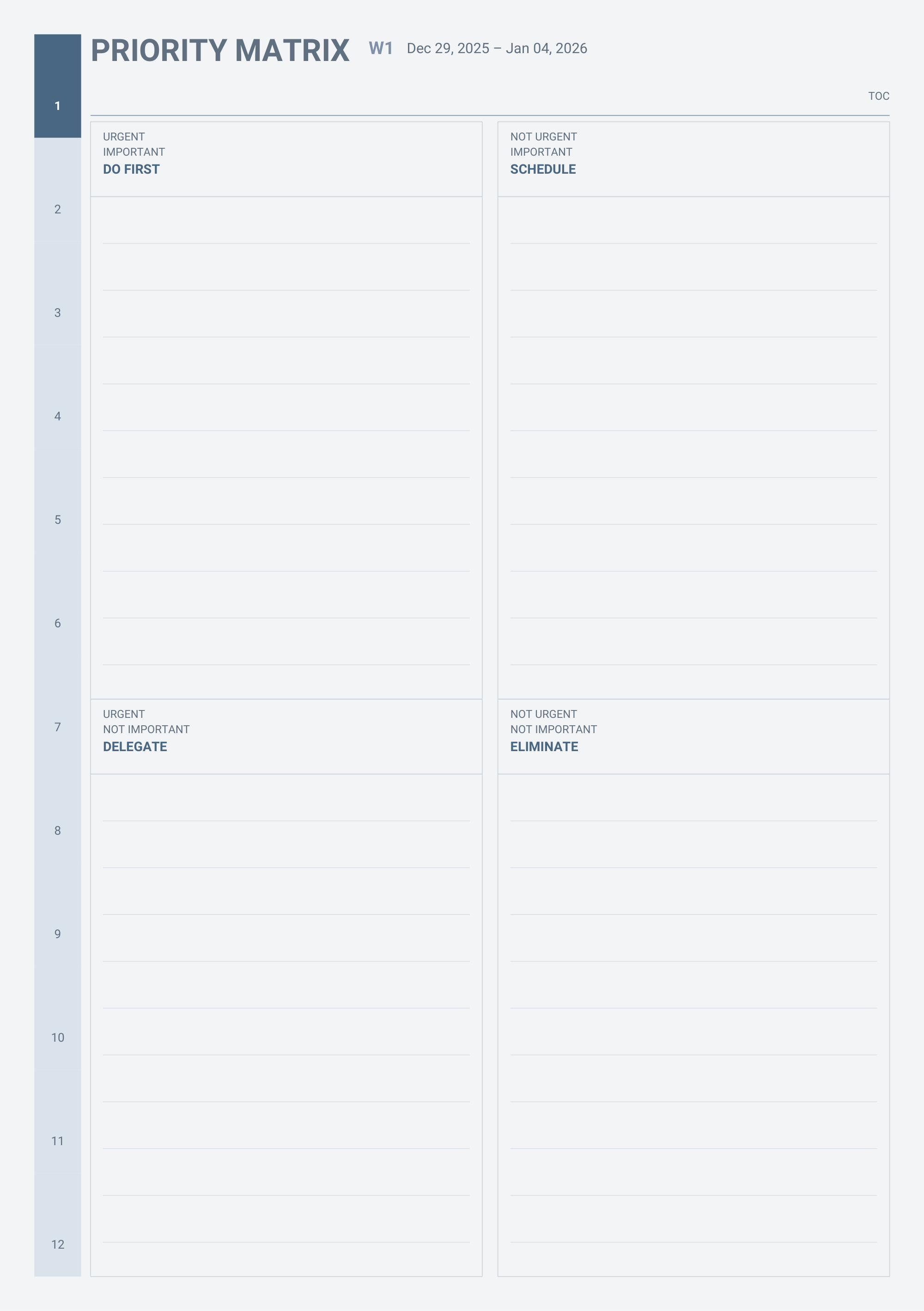 Priority matrix