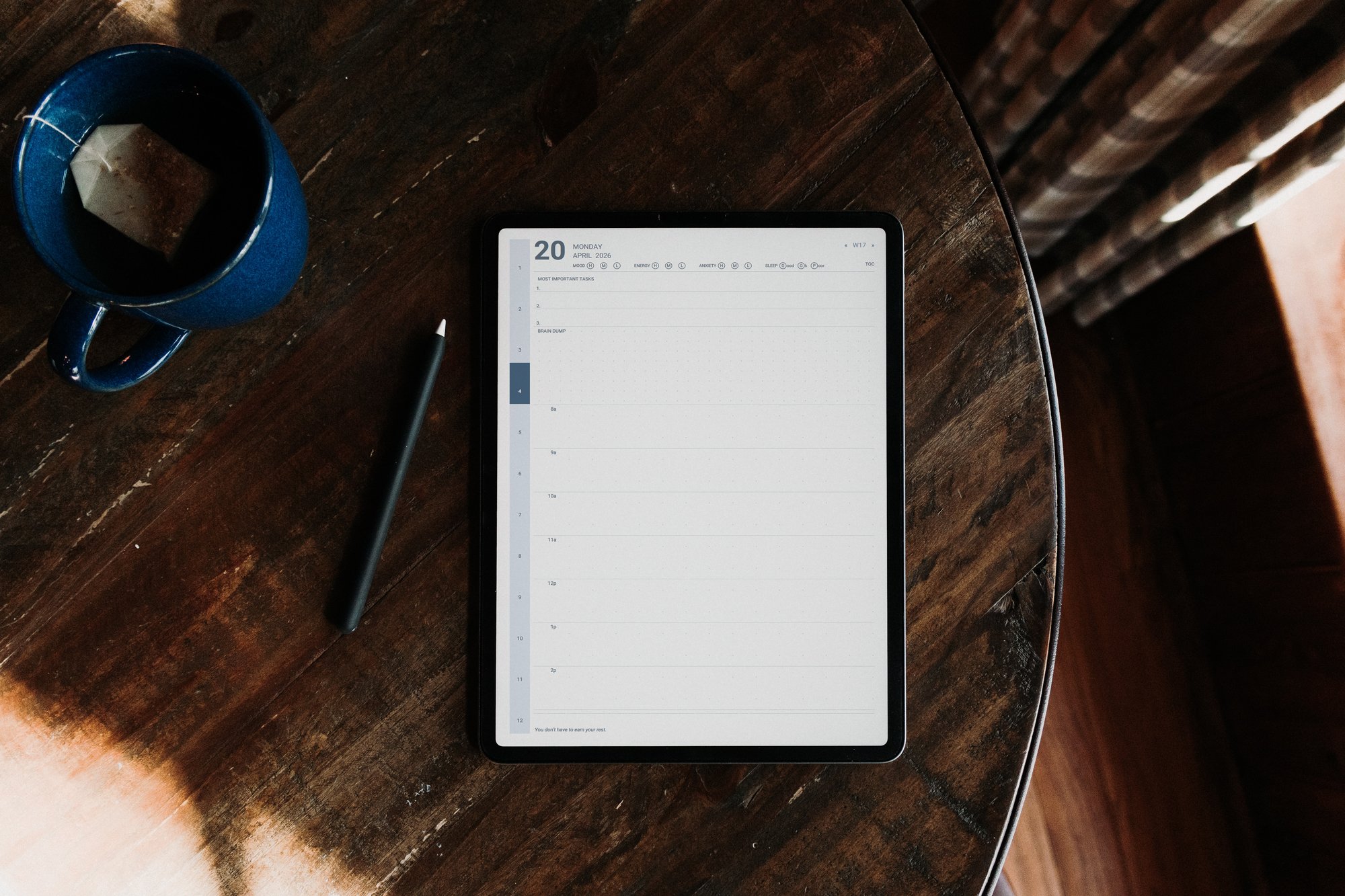 ADHD Planner cover mockup showing daily focus page